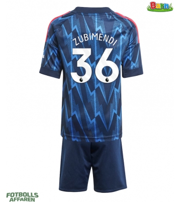 Arsenal Martin Zubimendi #36 Bortaställ Barn 2025-26 Kortärmad (+ Korta byxor)